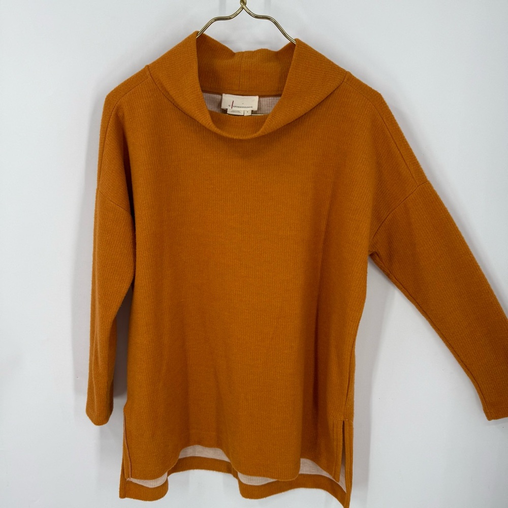 By Anthropologie  mock neck ribbed long-sleeve pullover or tunic  S